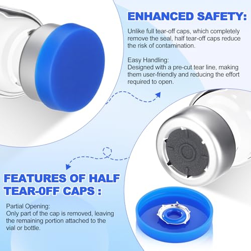 40 Pcs 3ml Sterile Vials Empty Vials for Injection, Blue Lid - color: Blue Lid