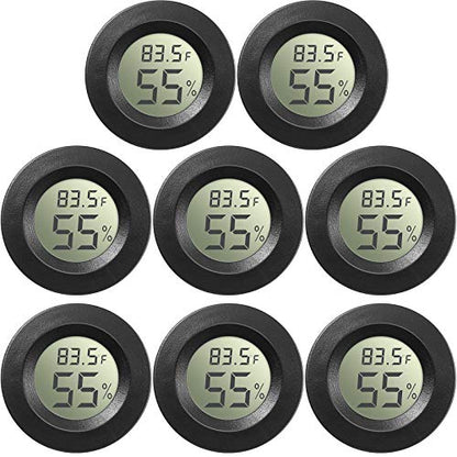 Weewooday 8 Pcs Mini Hygrometer Thermometer Digital LCD, Black - size: Black