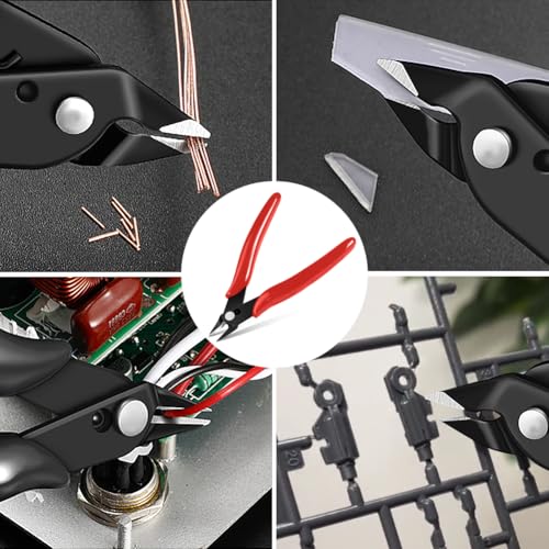 Ainiv Wire Cutters, 1PCS Spring-loaded Side Cutters Flush Diagonal Cutters - color: Red Wire Cutter-1pcs, size: 1pcs