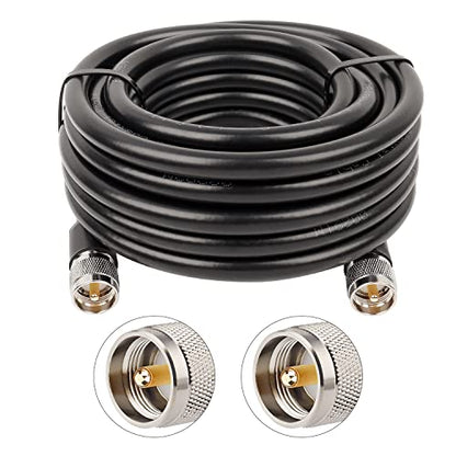 XRDS-RF KMR 400 UHF Coaxial Cable 25ft, PL-259 UHF Male to Male Connector Coax Jumper Low Loss 50 ohm Cable for AIS Antenna, VHF Marine Antenna, HAM & CB Radio, Antenna Analyzer, Dummy Load, SWR Meter - size: 25 FT