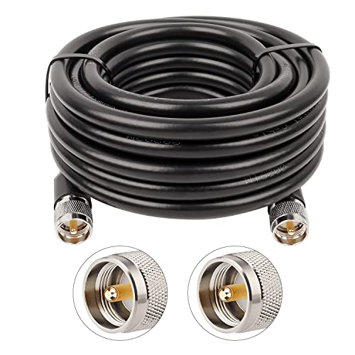 XRDS-RF KMR 400 UHF Coaxial Cable 25ft, PL-259 UHF Male to Male Connector Coax Jumper Low Loss 50 ohm Cable for AIS Antenna, VHF Marine Antenna, HAM & CB Radio, Antenna Analyzer, Dummy Load, SWR Meter - size: 25 FT