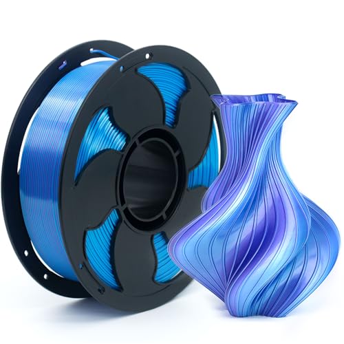 Silk Dual Color Sky Blue Purple PLA 1.75mm 1kg Shiny 3D Print Filament FDM - color: A_pla-2ssc-04 Silk Sky Blue+purple