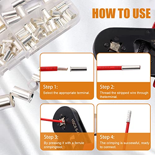 mankk 305PCS Silver Plated Copper Wire Ferrules Kit - color: 305PCS