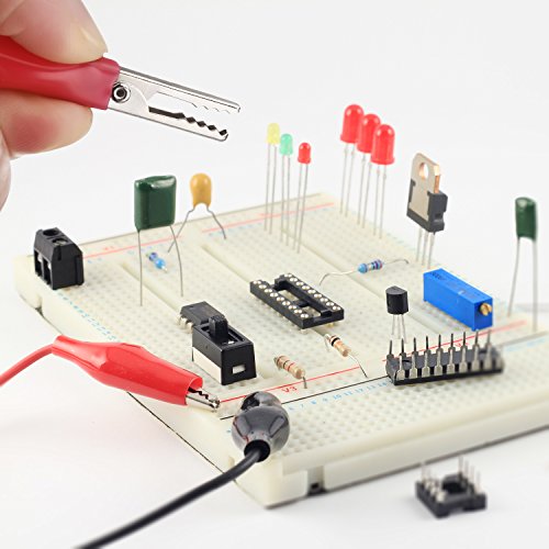 EBOOT 10 Pcs Alligator Clips Electrical, 40 Inches Test Leads with Alligator Clips, Double-ended Jumper Wires for Electrical Testing, Circuit Connection, Experiment