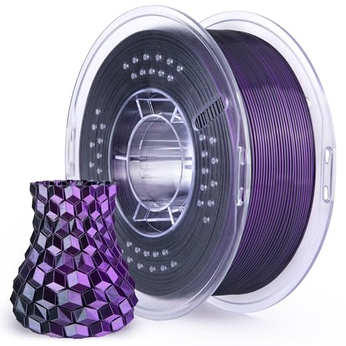 ELEGOO Silk PLA 3D Printer Filament 1.75mm Dual Color Black Purple 1KG - color: Silk Dual Colors Purple Black