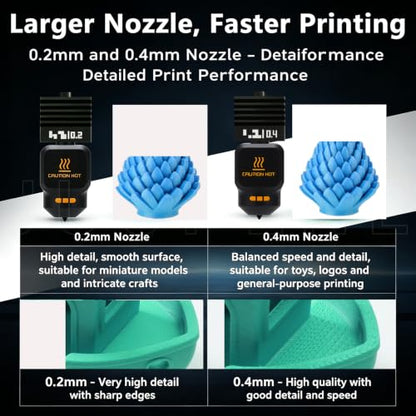 4PK 0.2/0.4mm Universal Standard Nozzle for Bambu Lab P2S/X2D/H2D/H2C/H2S/A1 Hotend Hardened Steel,Wear‑Resistant Stable Extrusion, Leak‑Free for Bambu P2S Nozzle for Bmabu lab 3D Printer Accessories - style: 4PK(0.2/0.2/0.4/0.4mm)Hotend