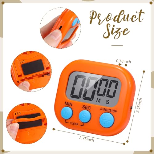 Flutesan 16 Pack Digital Timers for Classroom with Lanyards, Classic Color - color: Black, White, Yellow, Orange