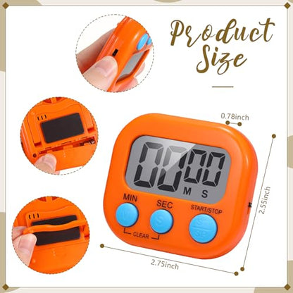 Flutesan 16 Pack Digital Timers for Classroom with Lanyards, Classic Color - color: Black, White, Yellow, Orange