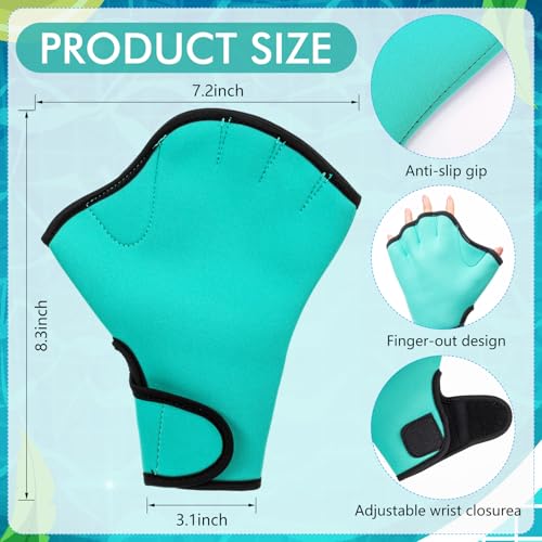 Seenelling Water Aerobics Set for Adults Neoprene Swim Gloves 2 Foam Aquatic Dumbbells Pool Exercise Equipment Water Weights for Aquatic Fitness Low Impact Pool Workouts - color: Mint Green