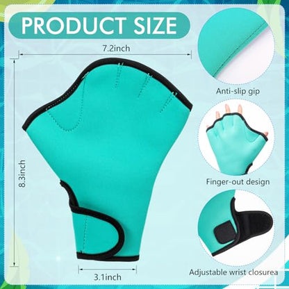 Seenelling Water Aerobics Set for Adults Neoprene Swim Gloves 2 Foam Aquatic Dumbbells Pool Exercise Equipment Water Weights for Aquatic Fitness Low Impact Pool Workouts - color: Mint Green