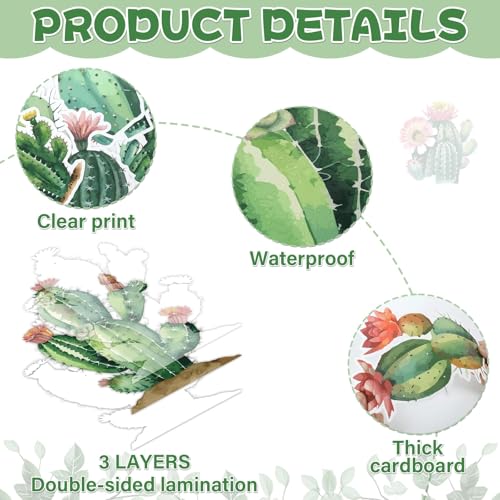 party greeting Cactus Bulletin Board Set Motivational Classroom Decorations Greenery Succulent Paper Cutouts Plant Bulletin Board Border for Back to School Wall Door Decor Class Must Have Supplies - style: Cactus Bulletin Board