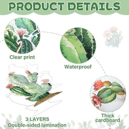 party greeting Cactus Bulletin Board Set Motivational Classroom Decorations Greenery Succulent Paper Cutouts Plant Bulletin Board Border for Back to School Wall Door Decor Class Must Have Supplies - style: Cactus Bulletin Board