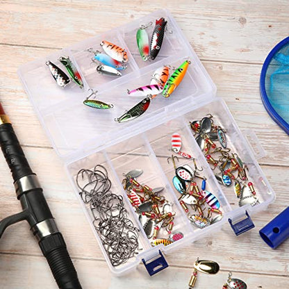 Honoson 6 Pack Fishing Tackle Box Organizer, Clear Waterproof Movable Tray