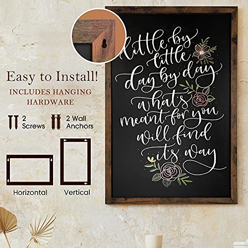 Loddie Doddie Rustic Wood Magnetic Board for Wall, Stain Resistant, 24"x36" - color: Rustic Frame, size: 36"W x 24"H