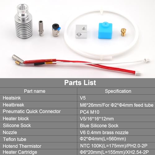 mega x hotend Upgrade, V5 J-Head I3 Mega Print Head 12V 40W Compatible for ANYCUBIC I3 Mega Hotend, I3 Mega X Hotend, Mega S Hotend, ANYCUBIC Mega Pro 3D Printer Hotend,