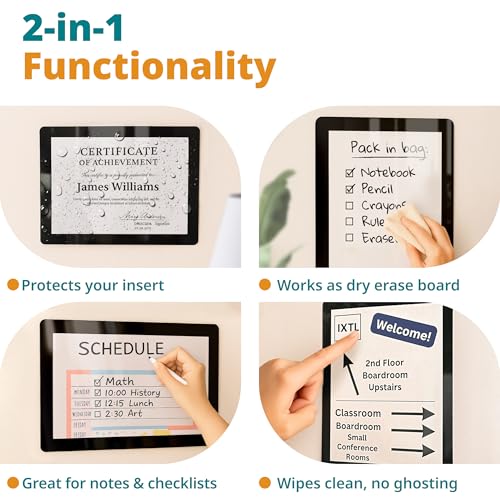 8.5 x 11 Adhesive Wall Frames - Peel & Stick Picture Frame, Wall Sign Holder, Paper & Letter Protector Sheets, Reusable Picture Frame, Dry Erase, Non Magnetic & Non Acryclic - Black, Pack of 25 - color: Black 25