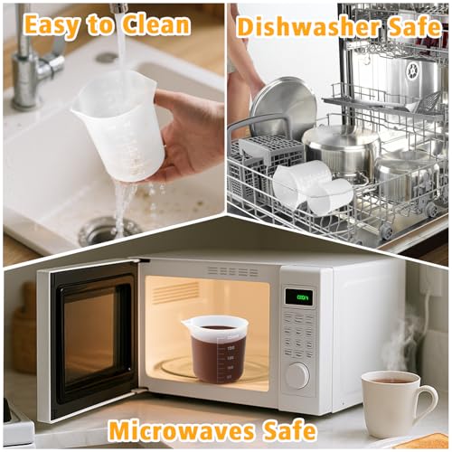 Palksky Silicone Measuring Cups for Melting Chocolate, 6PCS Chocolate Melting Cup with 250 & 350ml Capacity, Reusable Baking Supplies for DIY Chocolate Molds - size: 250ml*3+350ml*3