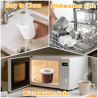 Palksky Silicone Measuring Cups for Melting Chocolate, 6PCS Chocolate Melting Cup with 250 & 350ml Capacity, Reusable Baking Supplies for DIY Chocolate Molds - size: 250ml*3+350ml*3