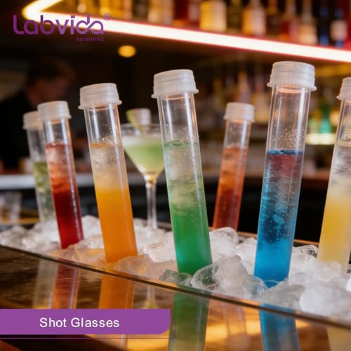 Plastic Test Tubes with Caps, 50pcs Dia.16x125mm | 25ml, Nature Colored Test Tubes with Lids, LVI001 - style: Nature color