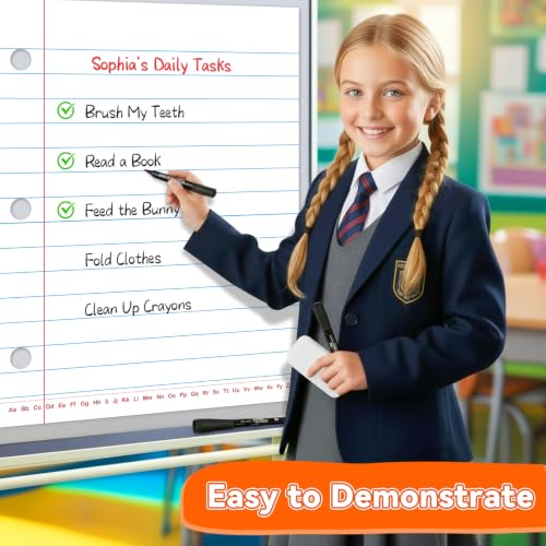 Giant Magnetic Notebook Paper,21.7”x 17" Dry Erase Chart Paper