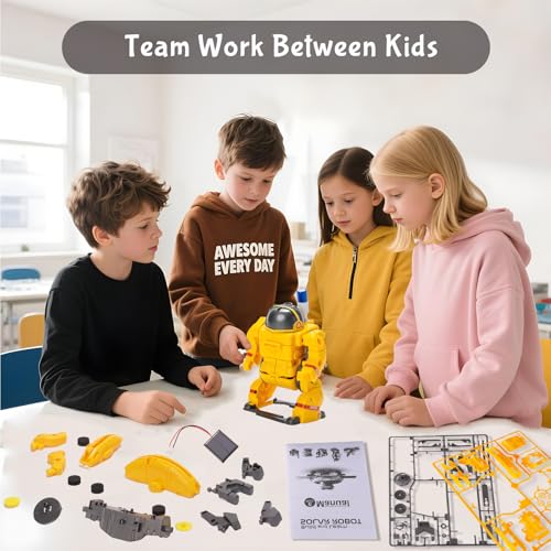 6-in-1 Solar Robot Building Kit for Boys Aged 8-13, Educational Robotic Toys for Kids, Science Kits STEM Toys Birthday Gifts for 8 9 10 11 12 Years Old Boys Girls Teens (Yellow) - color: Yellow