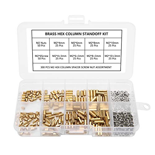 300Pcs M2 Brass Hex Standoff Kit