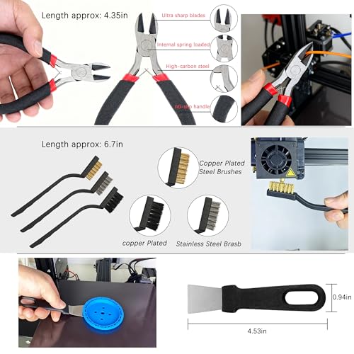 80-in-1 3D Printer Tools Kit with Cutting Mat, Storage Bag, Nozzle Cleaner, Deburring Tool, Tweezers, Pliers, Scrapers, Blades – Complete Accessories Set for FDM/SLA 3D Print Cleaning & Finishing