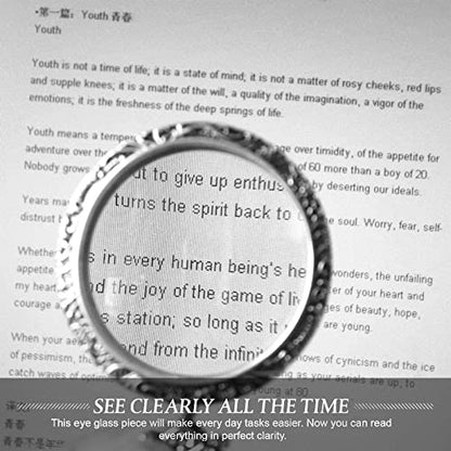 YYHSND 10X Magnifying Glass Necklace Magnifier Necklace Pendant Optical Magnifier with Chain Necklace for Library, Reading, Zooming and Jewelry (Color : Silver) - color: Silver