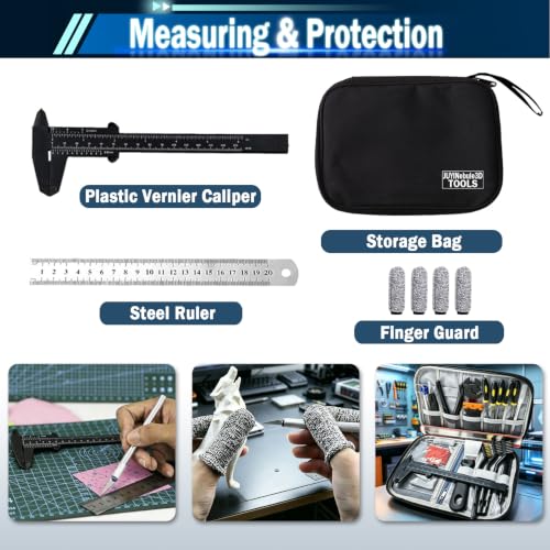 56Pcs 3D Printer Tool Kit for FDM & SLA, Includes Nozzle Unclogging, Support Removal, Model Polishing & Calibration Tools, with Portable Organized Storage Bag