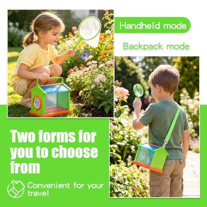Bug Catcher Kit for Kids 3+, Bug Catching & Outdoor Explorer Kit | Insect Cage, Safe, Extendable Butterfly Net, Carry Bag, Catch & Release Adventure Set for Backyard & Camping