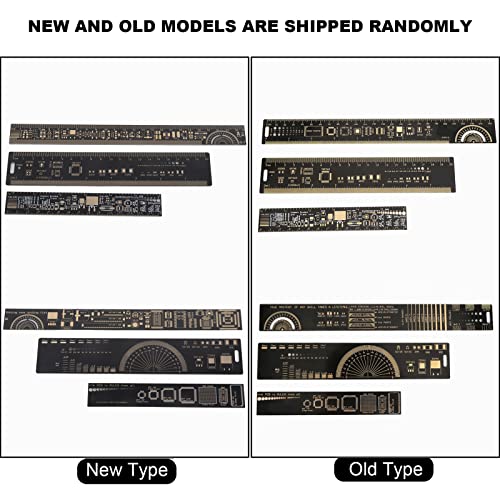 Engineering Ruler, 3 PCS Multifunctional PCB Ruler, Printed Circuit Board Rulers, Electronic Engineering Rulers, 15/20/25cm 6.3/7.87/10.23 Inch