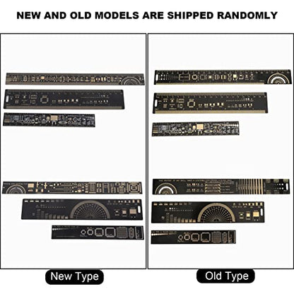 Engineering Ruler, 3 PCS Multifunctional PCB Ruler, Printed Circuit Board Rulers, Electronic Engineering Rulers, 15/20/25cm 6.3/7.87/10.23 Inch