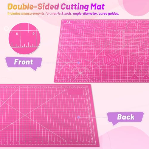 anezus Self Healing Cutting Mat for Rotary Cutting, 24" x 18", Pink - color: Pink, size: 24"L x 18"W