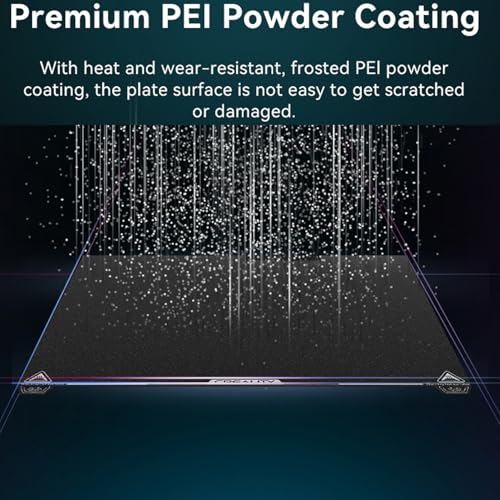 Creality K2 Plus Texture PEI Build Plate Kit, 3D Printer Heat and Wear Resistance Textured PEI Spring Steel Plateform with Wipe Nozzle Design for K2 Plus 370x370mm - size: K2 Plus Texture PEI