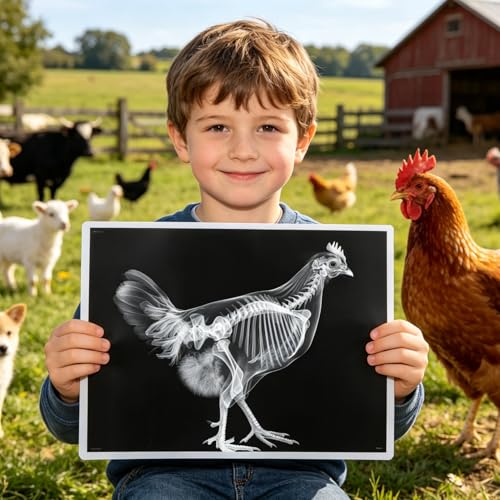 Thematic Animal X-Rays, Set of 16, Simulation Specimen, Science Education Materials for Kindergarten & Preschool, Light Table Accessories, Montessori & Reggio-Inspired (Farm Animals) - color: Farm animals