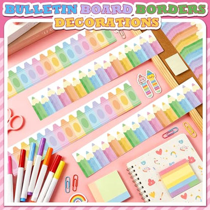 72 Pcs Pencil Bulletin Board Borders Pencil Boarders Classroom - color: Pencil Crayon