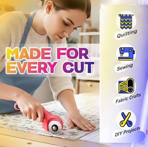 DIYSELF 10 Pack Rotary Cutter Blades 45mm, SK7 Sewing and Quilting Blades - color: 10 Pack