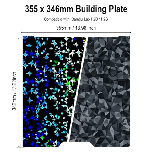 355x346mm PEO PEY Build Plate for Bambu Lab H2D/H2S - size: 355x346mm