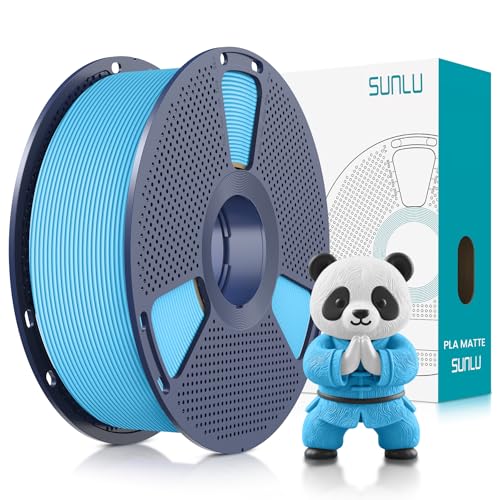 SUNLU 1KG PLA Matte 3D Printer Filament 1.75mm, Matte Ocean Blue - color: Light Blue, size: 1KG