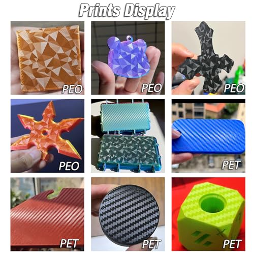 JUUPINE 3D Printer Build Plate Smooth PEO+Smooth PET 257x257mm Spring Steel Sheet for Bambu Lab P2S/X2D/X1/X1C/X1E/P1P/P1S/A1 Heat Bed for Bambu lab X2D Build Plate (Carbon Fiber + Diamond Pattern) - color: Carbon Fiber+Diamond Pattern