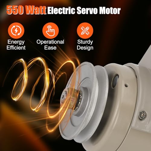 Sewing Machine Servo Motor, 550W Electric Servo Motor, AC110V, 3/4HP, 3450RPM，Industrial Servo Motor with Carbon Brush, Energy Efficient, Quiet Operation, Instructions - size: 550W