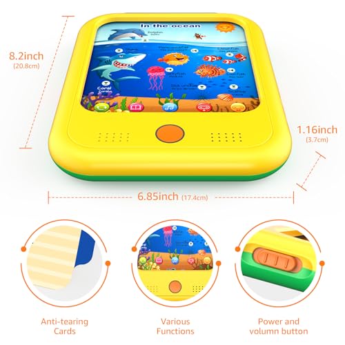 Qiaojoy Kids Learning Tablet Educational Learning Pad for Ages 2-5 - color: Yellow