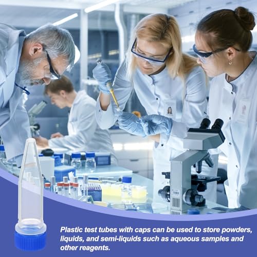 PATIKIL 1.5ml Plastic Cryogenic, 25Pcs Cryogenic Vial Screw Top Frozen Test Tube for Lab Laboratory Science, Blue Cap - color: Blue