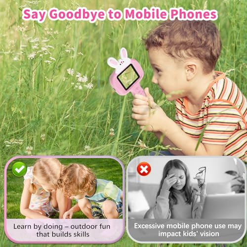 BLACKROOT Microscope for Kids, 2.4" Handheld Digital Pocket Microscope - color: Pink
