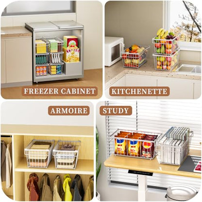 Enhanced Leak-Proof Bottom, Freezer Organizer Bins for 7 Cu.Ft,6 Pack - color: White 6 Pack