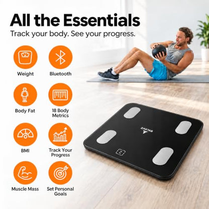 Scale for Body Weight, Accurate Weight Scale with LCD Display, Capacity upto 400 lbs, Smart BMI Scale, High Accuracy Digital Bathroom Scale, 18 Body Composition Analyzer Sync with Fitness App