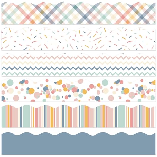 Containlol 118ft Bulletin Board Border Classroom Border, Boho Pastel Tone - style: Boho Pastel Tone