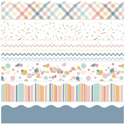 Containlol 118ft Bulletin Board Border Classroom Border, Boho Pastel Tone - style: Boho Pastel Tone