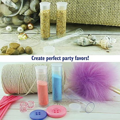 The Beadsmith Clear Plastic Tubes - 3-Inch-Long Round Tubes, 9/16 Inches in Diameter - Flat Caps - Use for Beads, Bath Salts, Wedding & Party Favors, Home or Office Storage - Bag of 25 (Pack of 2) - size: 3 x 9/16 inches (Pack of 2)