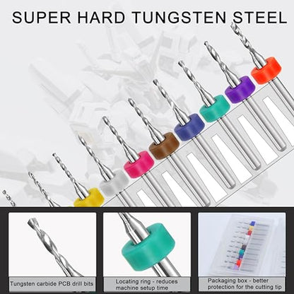 Micro Drill Bit Set, 10PCS Tungsten Steel Drill Bits 1.1-2.0mm - color: (1.1-2.0) mm drill bit